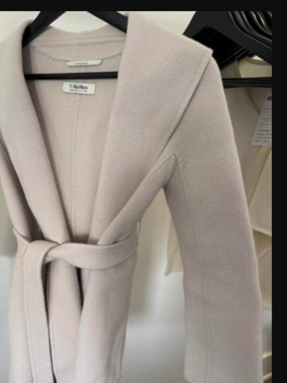 Max Mara Beige Virgin Wool Coat with Belt